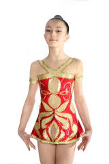 Red hologram with kid in rhythmic gymnastics